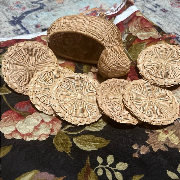 Wicker coaster set - Picture 5 of 5